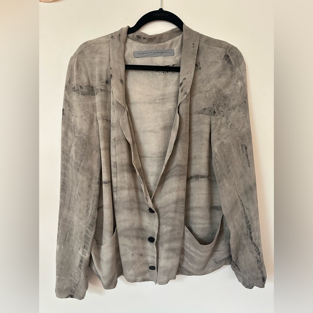 Raquel Allegra Silk Tie-Dye Silk Blazer Size S
